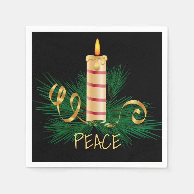 Christmas Peace Candle Napkins (Front)