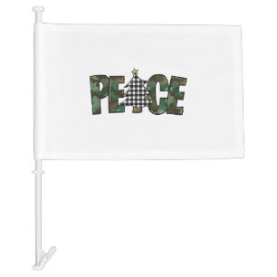 christmas peace car flag