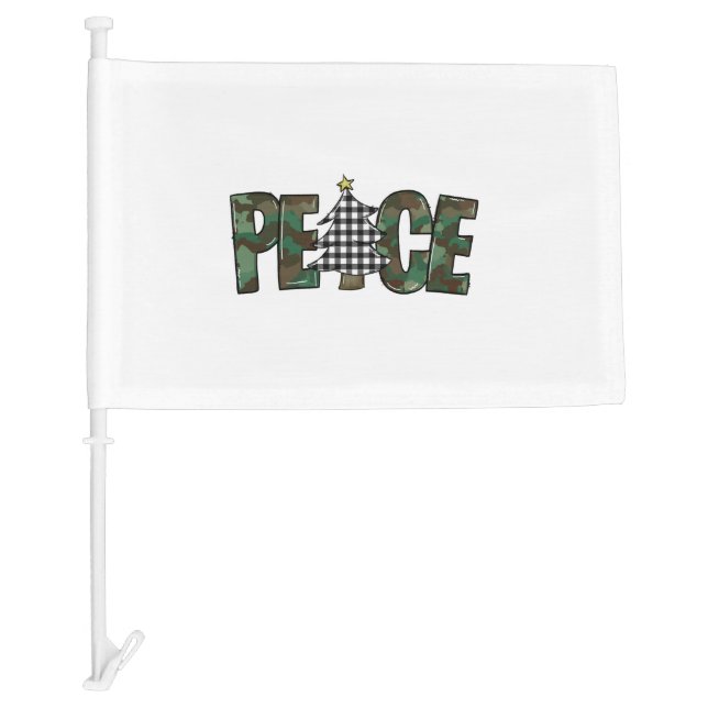 christmas peace car flag (Front)