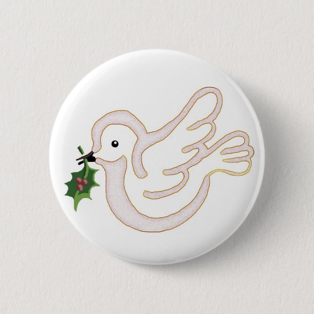 Christmas peace dove button (Front)