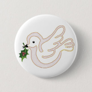 Christmas peace dove button