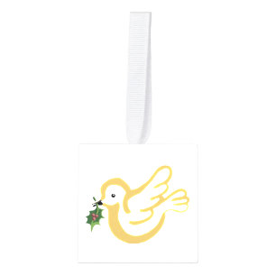 Christmas peace dove cube ornament