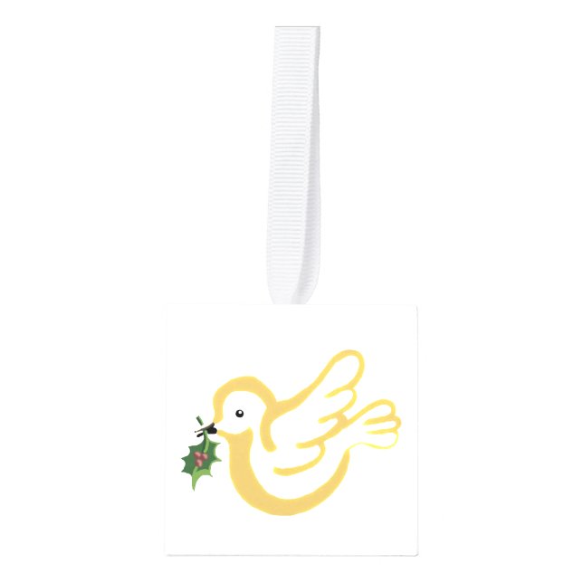 Christmas peace dove cube ornament (Front)