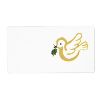 Christmas peace dove label