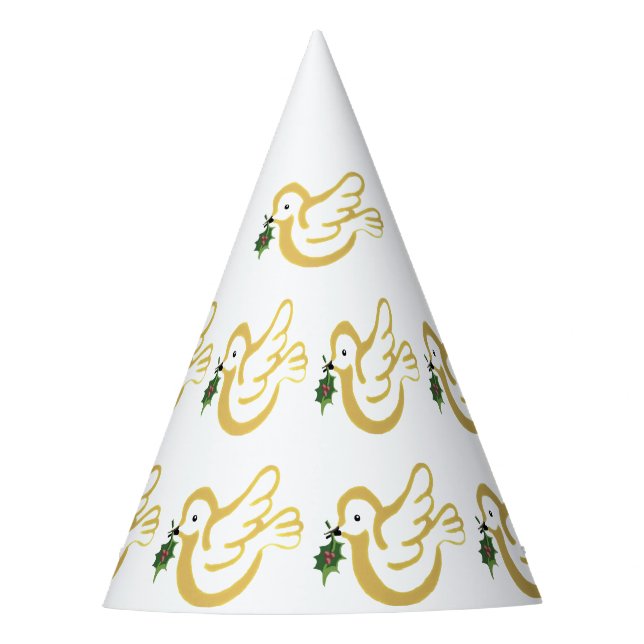 Christmas peace dove party hat (Front)