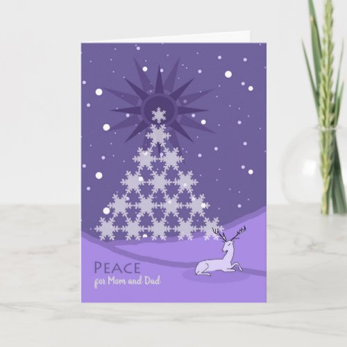 Christmas Peace for Mom and Dad Violet Colored Card