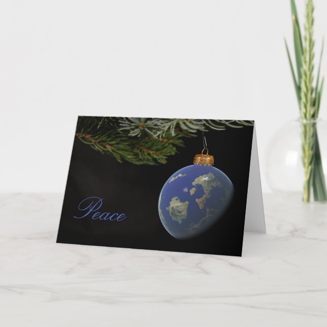 Christmas Peace Globe ornament Holiday Card (Front)