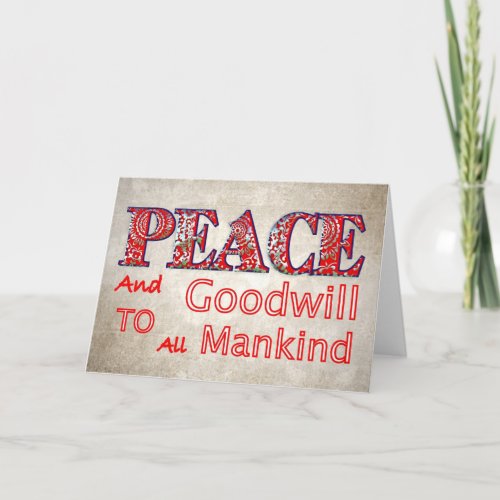 Christmas Peace Goodwill Christmas Holiday Cards