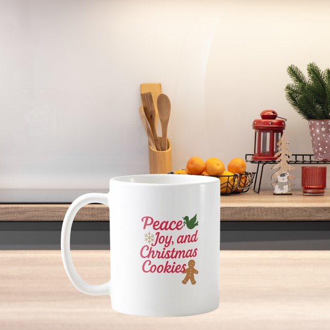 Christmas peace joy cookies quote red coffee mug (Creator Uploaded)