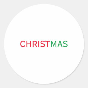Christmas Peace Joy Love Tygraphy  Classic Round Sticker