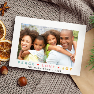 Christmas Peace Love Joy Photo Holiday Card