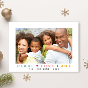 Christmas Peace Love Joy Photo Holiday Card