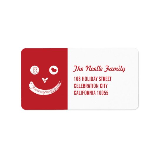 Christmas Peace Love Joy Smiley Holiday Labels