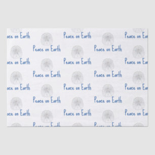 Christmas Peace on Earth Beach Sand Dollar Patter Tissue Paper