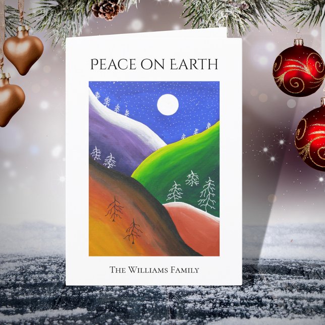 Christmas Peace on Earth Winter Evergreens  Holiday Card (Creator Uploaded)