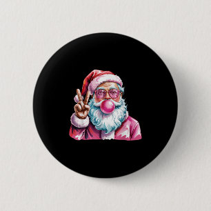 Christmas Peace Sign Hand Santa Claus Nk Bubble Gu Button
