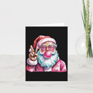 Christmas Peace Sign Hand Santa Claus Nk Bubble Gu Card