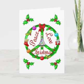 Christmas Peace Sign Holiday Card
