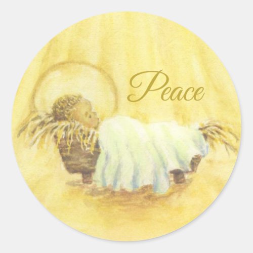 Christmas Peace Stickers Jesus in Manger