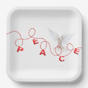 Christmas peace with White Dove Paper Plates