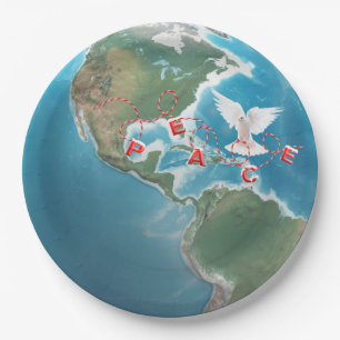 Christmas Peace with White Dove Paper Plates