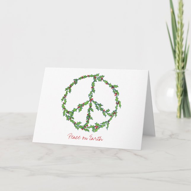Christmas Peace Wreath, Peace on Earth Card (Front)