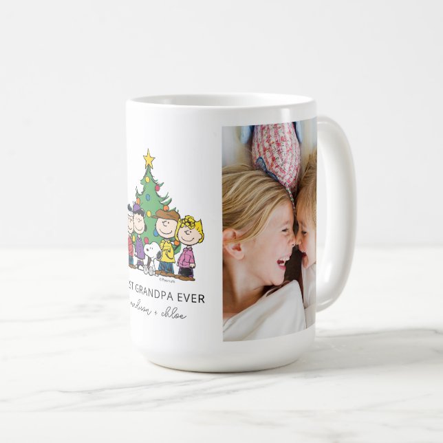 Christmas Peanuts | Best Grandpa Ever Photo Coffee Mug (Front Right)