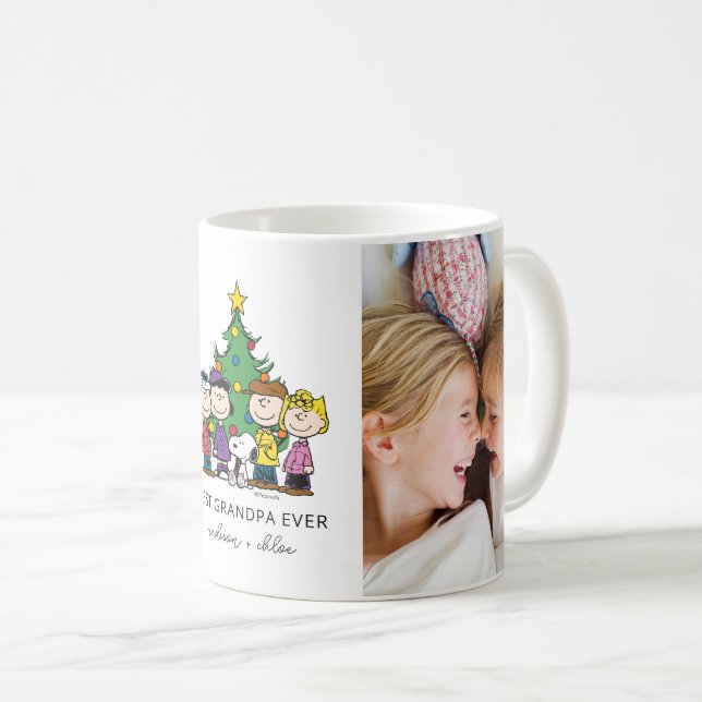 Christmas Peanuts | Best Grandpa Ever Photo Coffee Mug (Front Right)