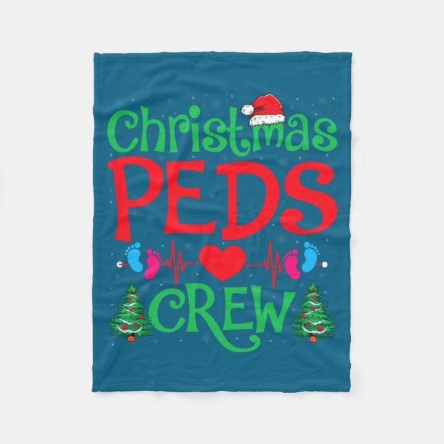 Christmas Peds Crew Santa Hat Xmas Tree Pediatric  Fleece Blanket (Front)