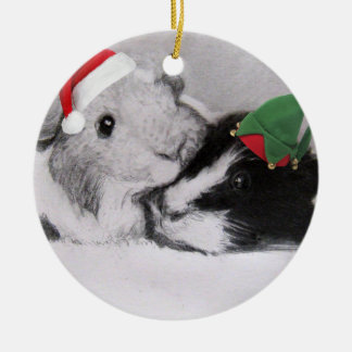 Christmas Peegs Guinea Pig Ceramic Ornament