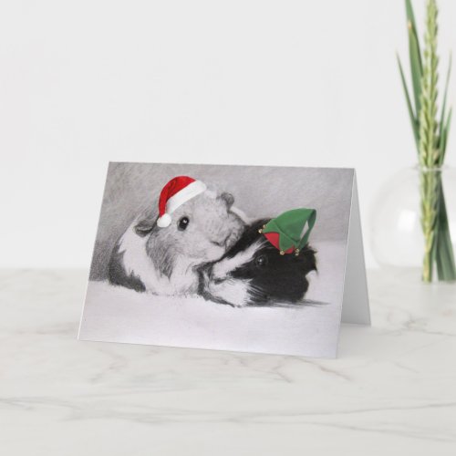Christmas Peegs Guinea Pig Customizable Holiday Card