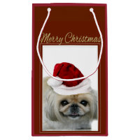 Christmas Pekingese dog gift bag