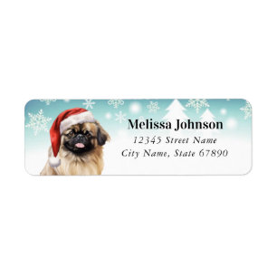 Christmas Pekingese Dog Return Address Labels