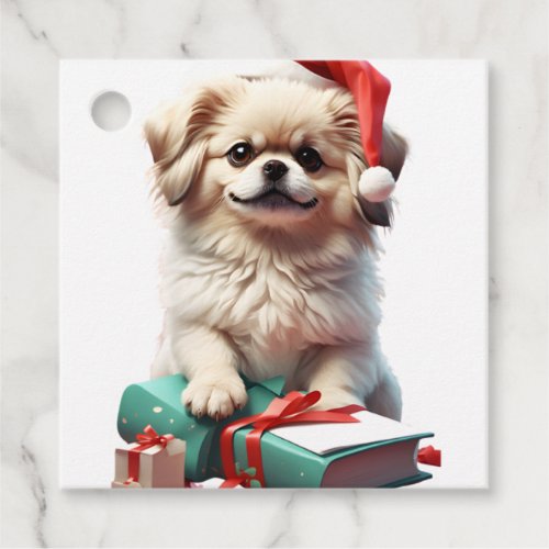 Christmas Pekingese   Favor Tags