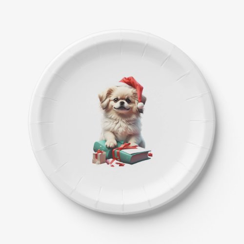 Christmas Pekingese   Paper Plates