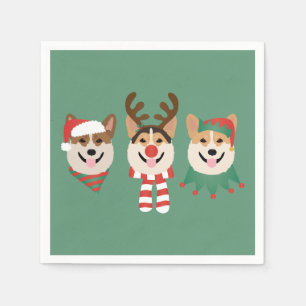 Christmas Pembroke Welsh Corgi Dogs Napkins