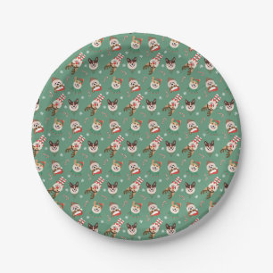 Christmas Pembroke Welsh Corgi Dogs Paper Plates