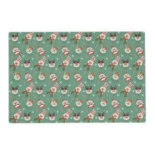 Christmas Pembroke Welsh Corgi Dogs Placemat