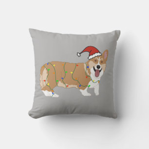 Christmas Pembroke Welsh Corgi Throw Pillow