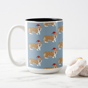 Christmas Pembroke Welsh Corgi Two-Tone Coffee Mug