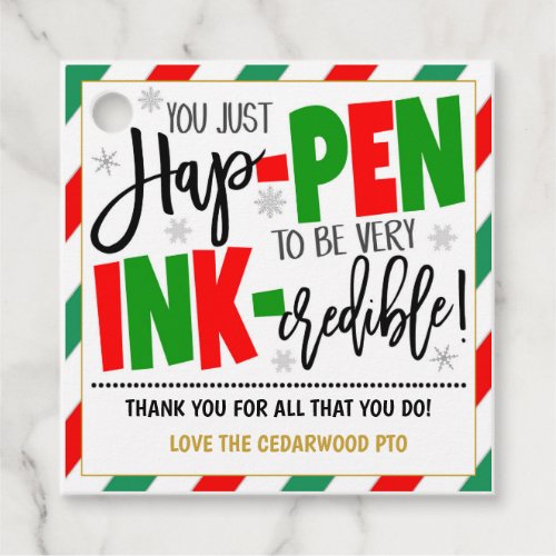 Christmas Pen Thank you Gift Tags