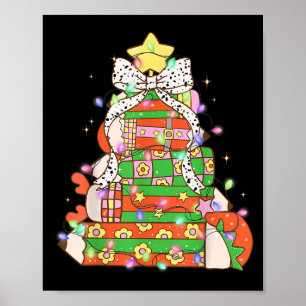 Christmas Pencil Tree Lights Coquette Bow Teacher Poster