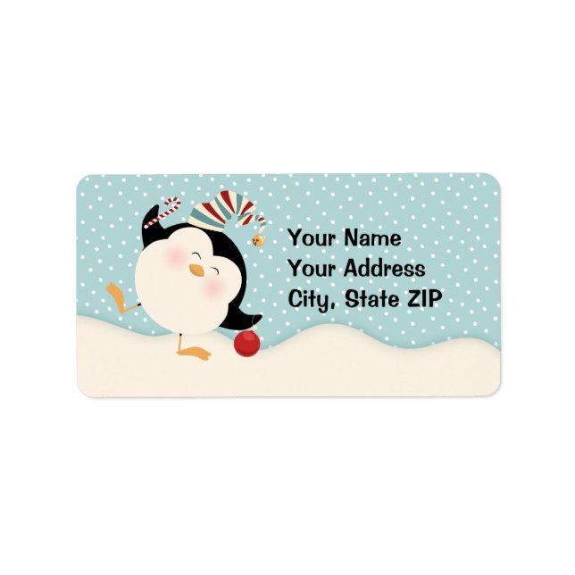 Christmas Penguin Address Label (Front)