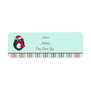 Christmas Penguin Address Labels