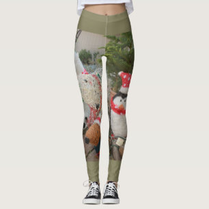 Christmas penguin and reindeer toy leggings