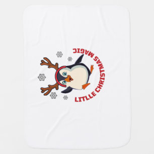 Christmas penguin baby blanket
