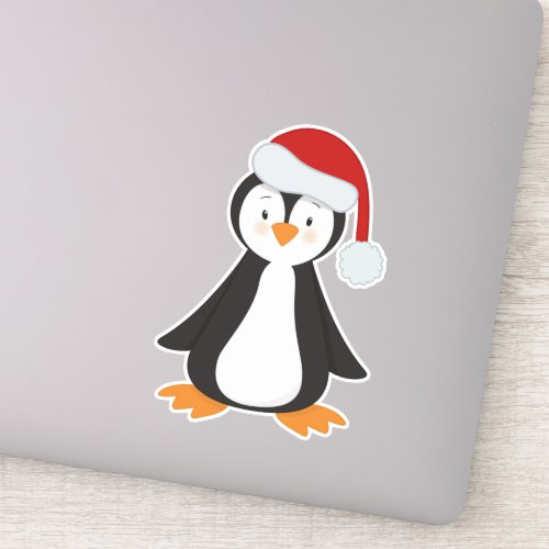 Christmas Penguin Baby Penguin Santa Hat Sticker