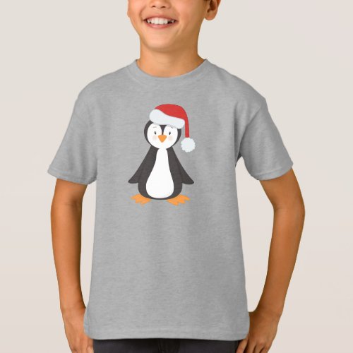 Christmas Penguin Baby Penguin Santa Hat T_Shirt