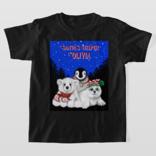 Christmas penguin baby polar bear seal personalize T-Shirt