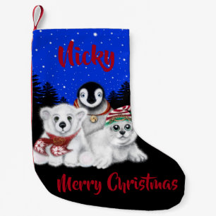 Christmas penguin baby polar bear seal pup small christmas stocking
